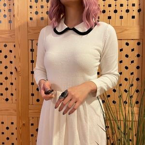 Peter Pan collar white goth dress SMALL